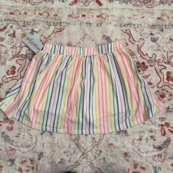 Cat & Jack Girls Multi-Colored Knit Skirt Shorts M 7/8 Rainbow Pull On Pink - Picture 2 of 6